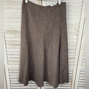 JONES WEAR Women's Vintage 90's-Y2K Brown Tweed A-Line Midi Skirt-6